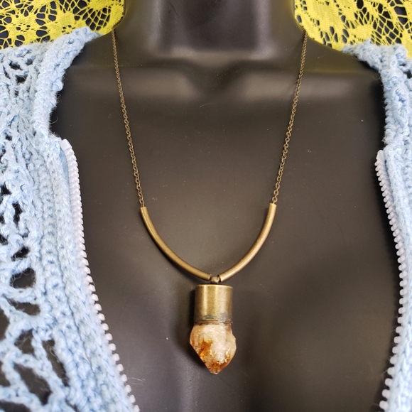 OOAK Designer Quartz Crystal Necklace - Picture 2 of 6